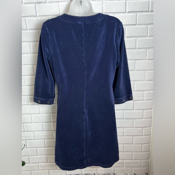 Boston Proper Dress Small Blue Swim Cover Up Lace Up Gold Rivets/size S - Picture 8 of 8